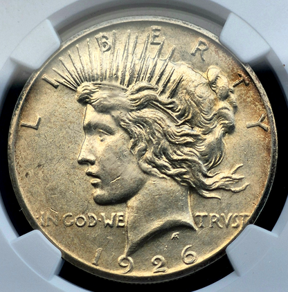 1926 S Silver Peace Dollar $1 Coin San Francisco Mint NGC AU58 Beautiful Toning