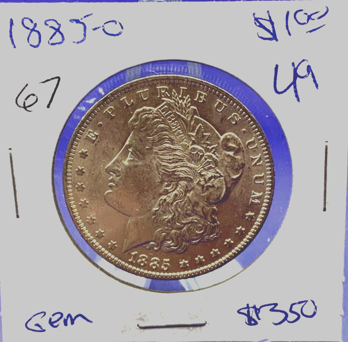 1885-O Morgan 90% Silver Dollar BU Gem Shiny, Bright, Well Struck Coin