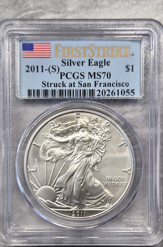 2011-(S) American Silver Eagle $1 PCGS MS70 First Strike San Francisco 1 oz