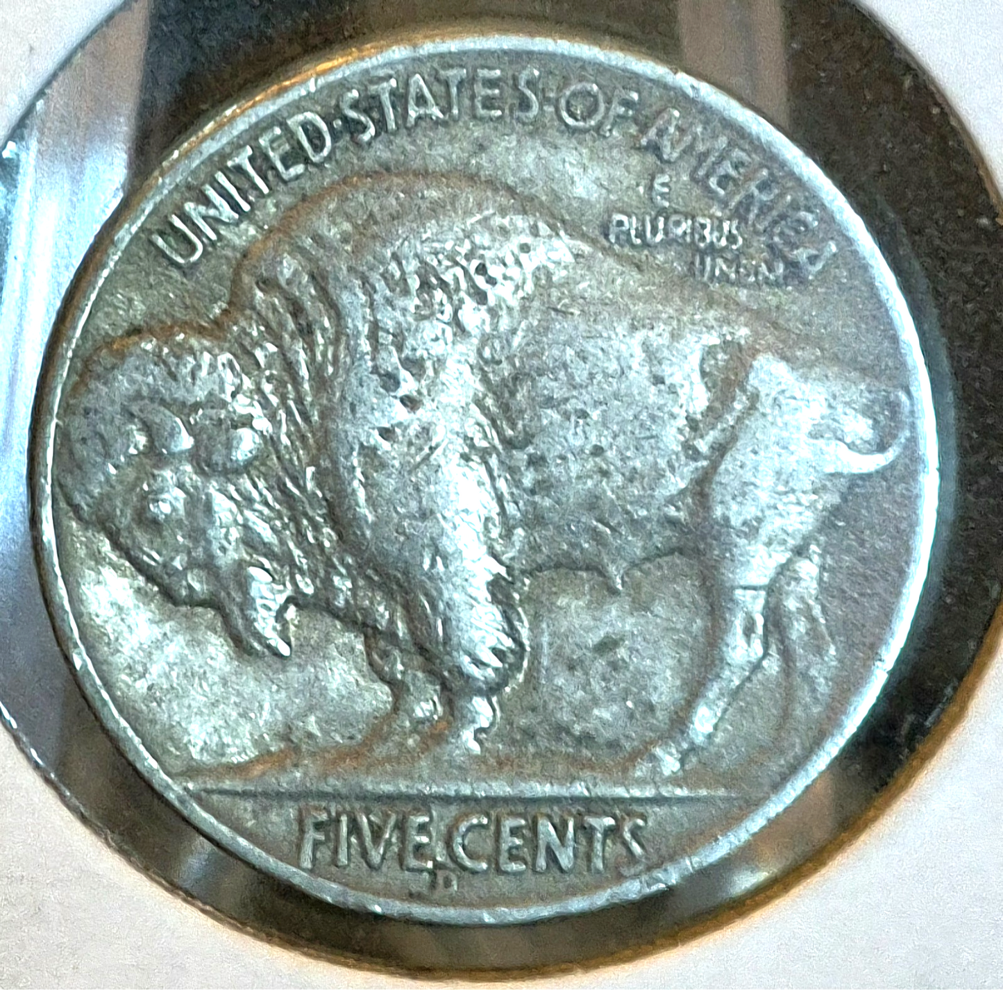 1938-D Buffalo Nickel Denver Mint 5C XF+ Bold Date & Mint Mark W/ Full Horn Cape