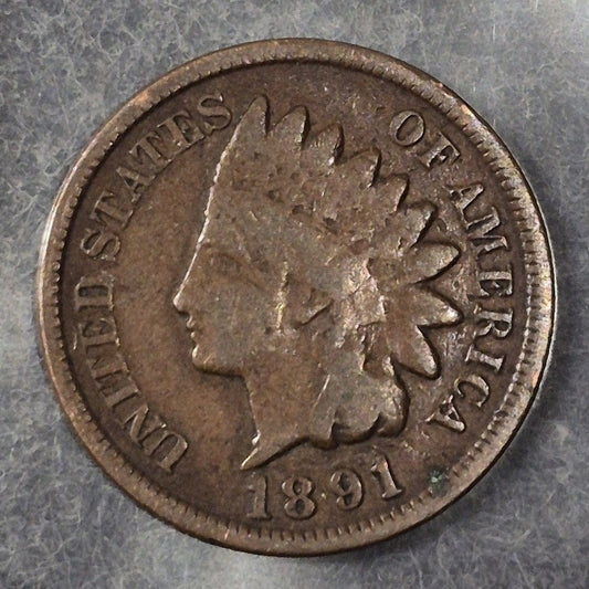 1891 Indian Head Cent Penny 1C VG Very Good Bronze Antique 19th Century US Coin