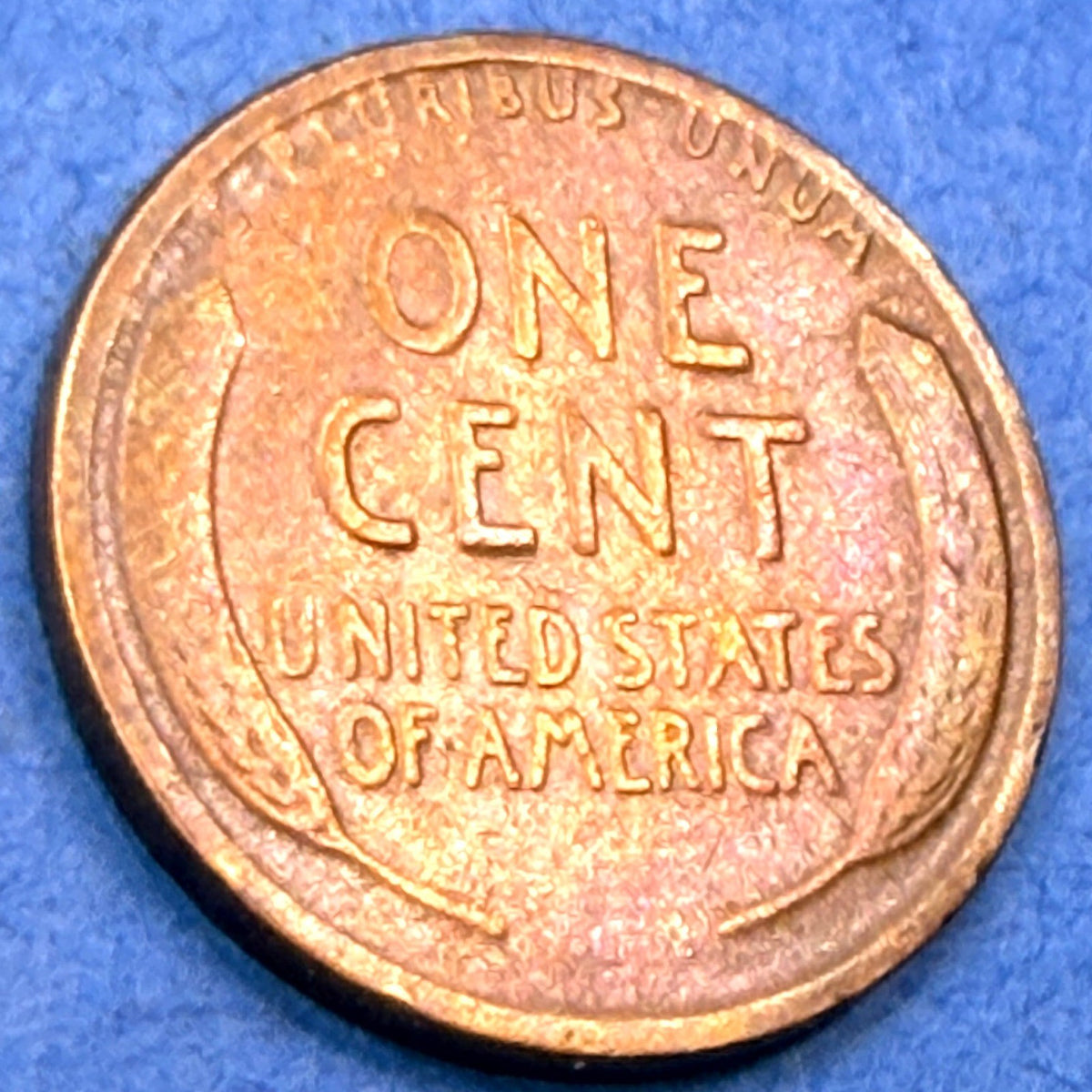 1919-D Lincoln Wheat Cent 1C VF Rainbow Toned Penny Golden Rose Toning US Coin