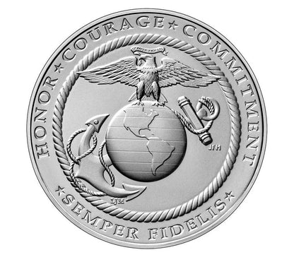 2022 Marine Corps w/OGP & COA (SMC1) 1 oz .999 SILVER Armed Forces Medals Series