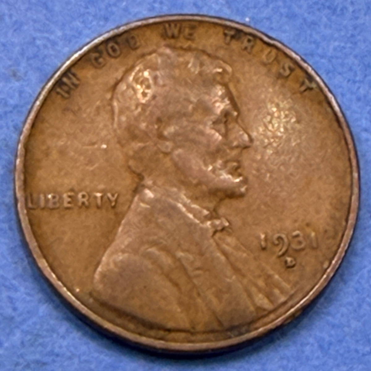1931-D Lincoln Wheat Cent 1C VF Very Fine Semi Key Date Denver Low Mintage Penny