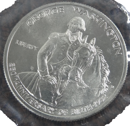 1982-D George Washington Commemorative Half Dollar 90% Silver BU Unc Box & COA