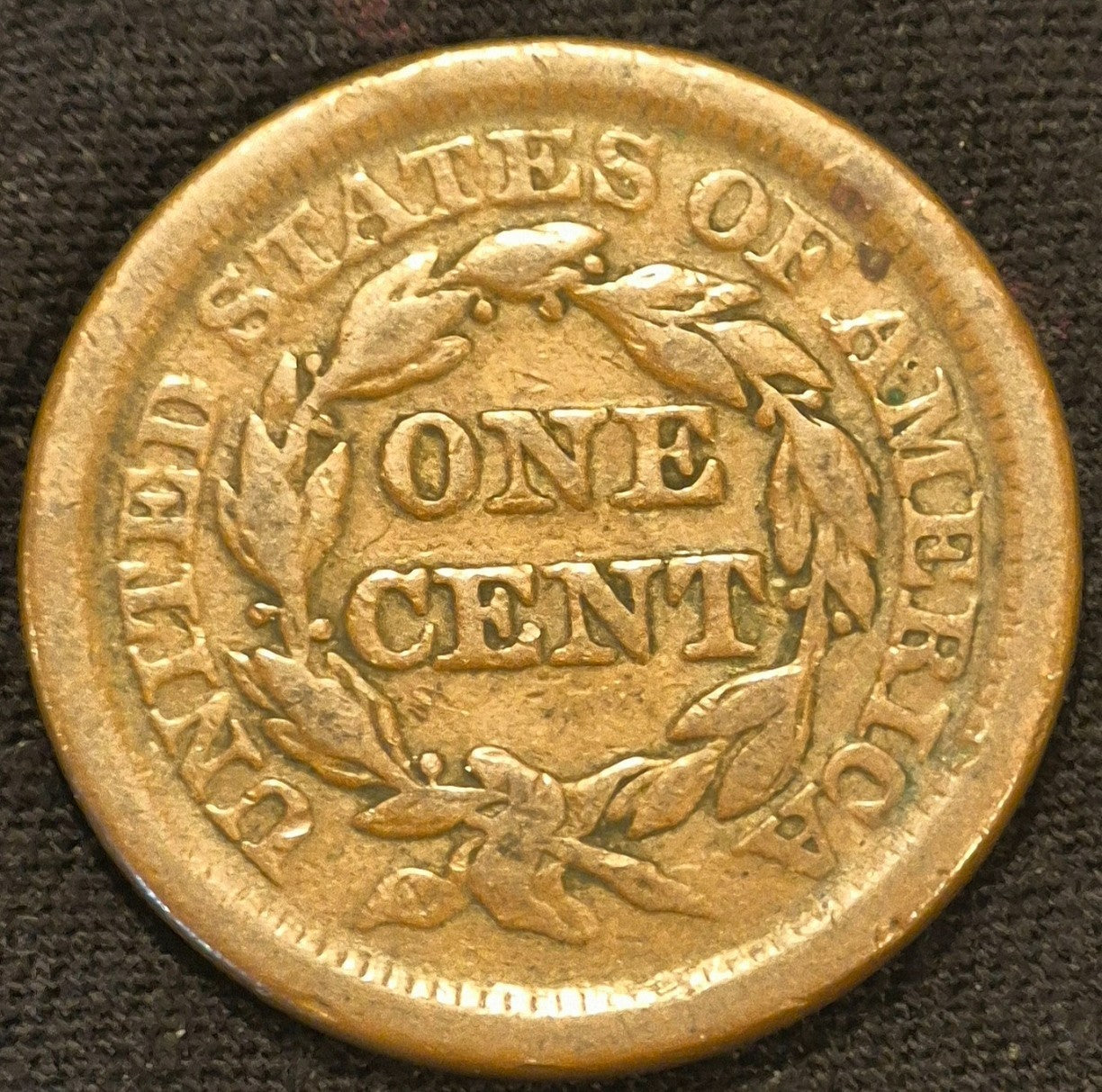 1853 Braided Hair Large Cent N11 R2 GSID 1168 strong VF Features