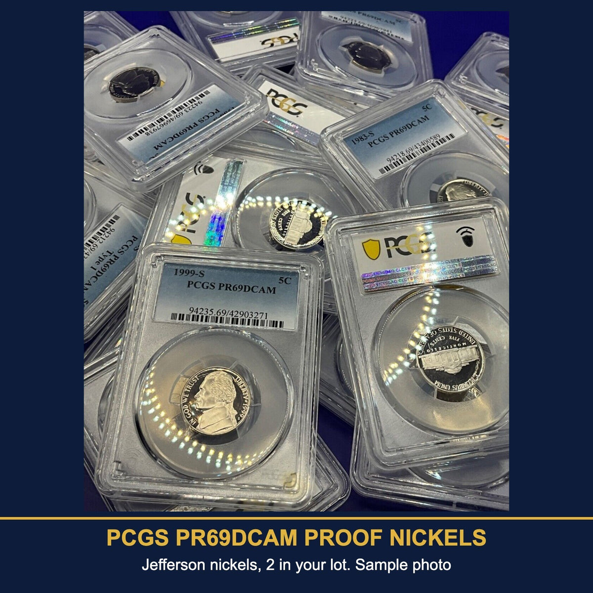 LOT (10) PCGS PR69 PROOF COINS 2 Each Half Quarter Dime Nickel $1 + FREE 20 Case - view 4