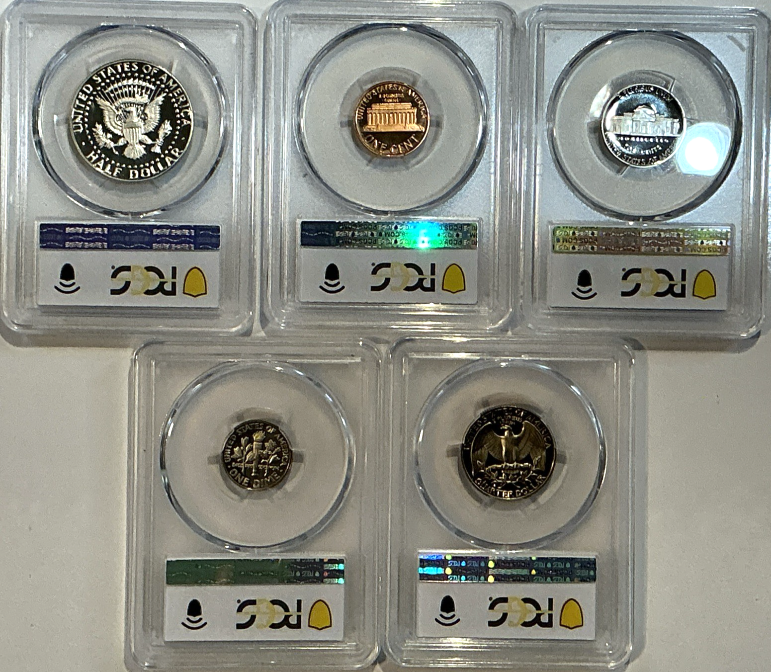 1981-S 5 Coin Proof Date Set PCGS PR69 DCAM "TYPE 1" Coins Newly Graded