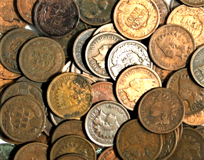 1868-1909 Indian Head Cents Mixed Lot of (10) Average Circulated G-VG Full Dates
