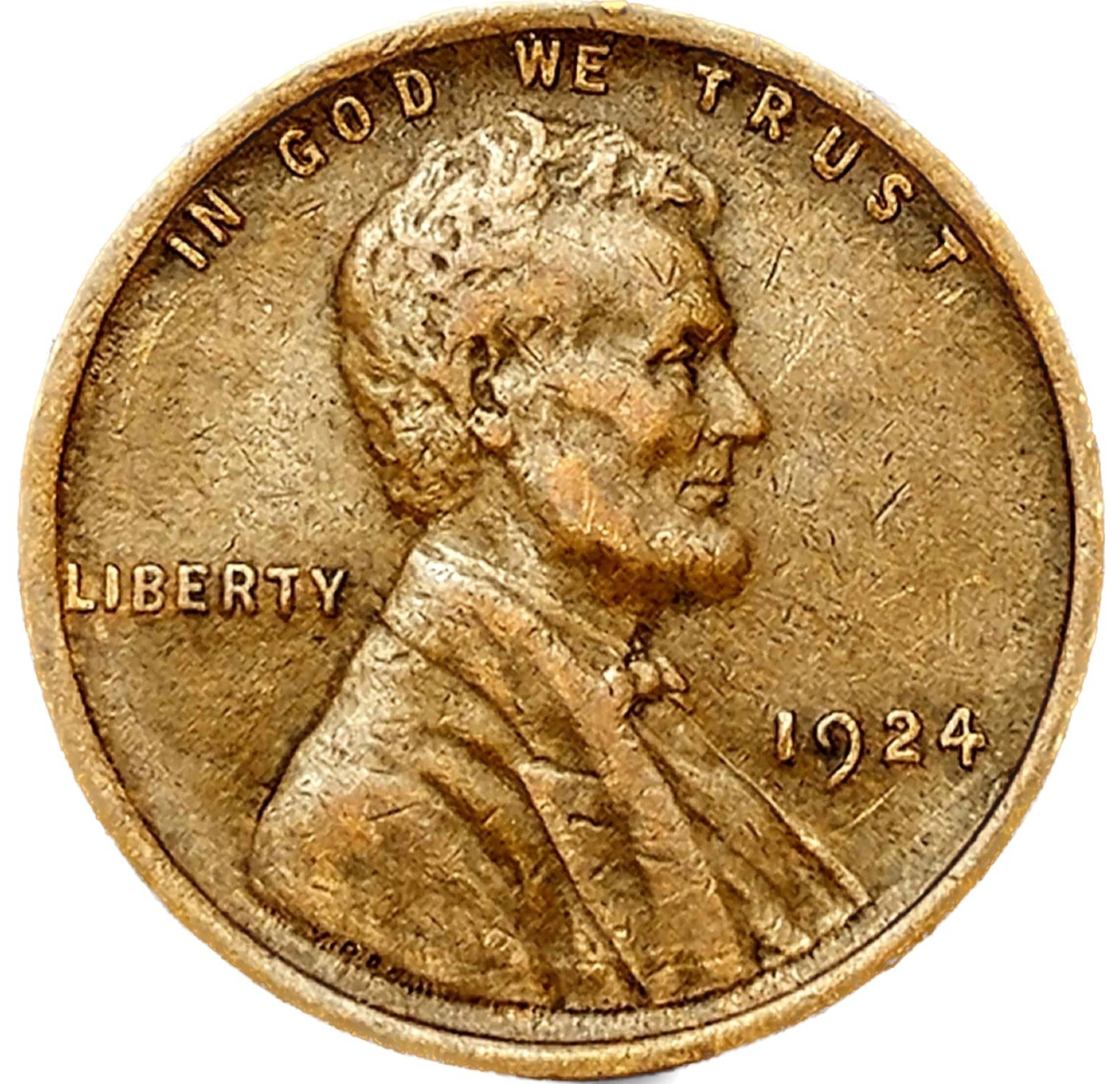 🔥 1924 P Lincoln Wheat Cent FINE-VERY FINE (F-VF) Condition Copper Penny 1c