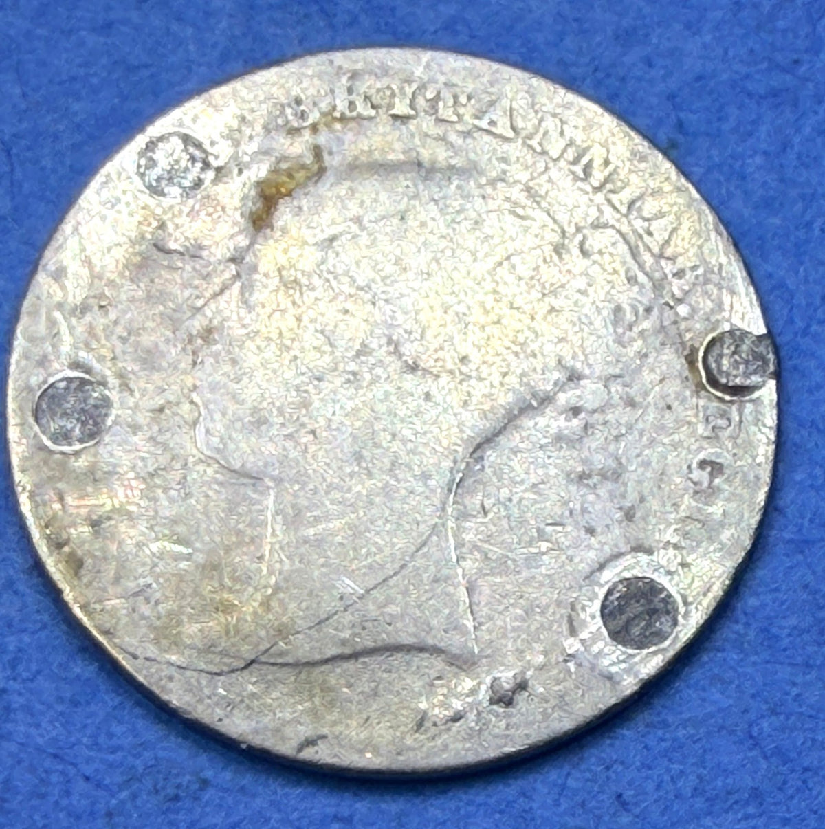 1866 Great Britain 3 Pence Silver Queen Victoria Threepence Solder Marks UK Coin