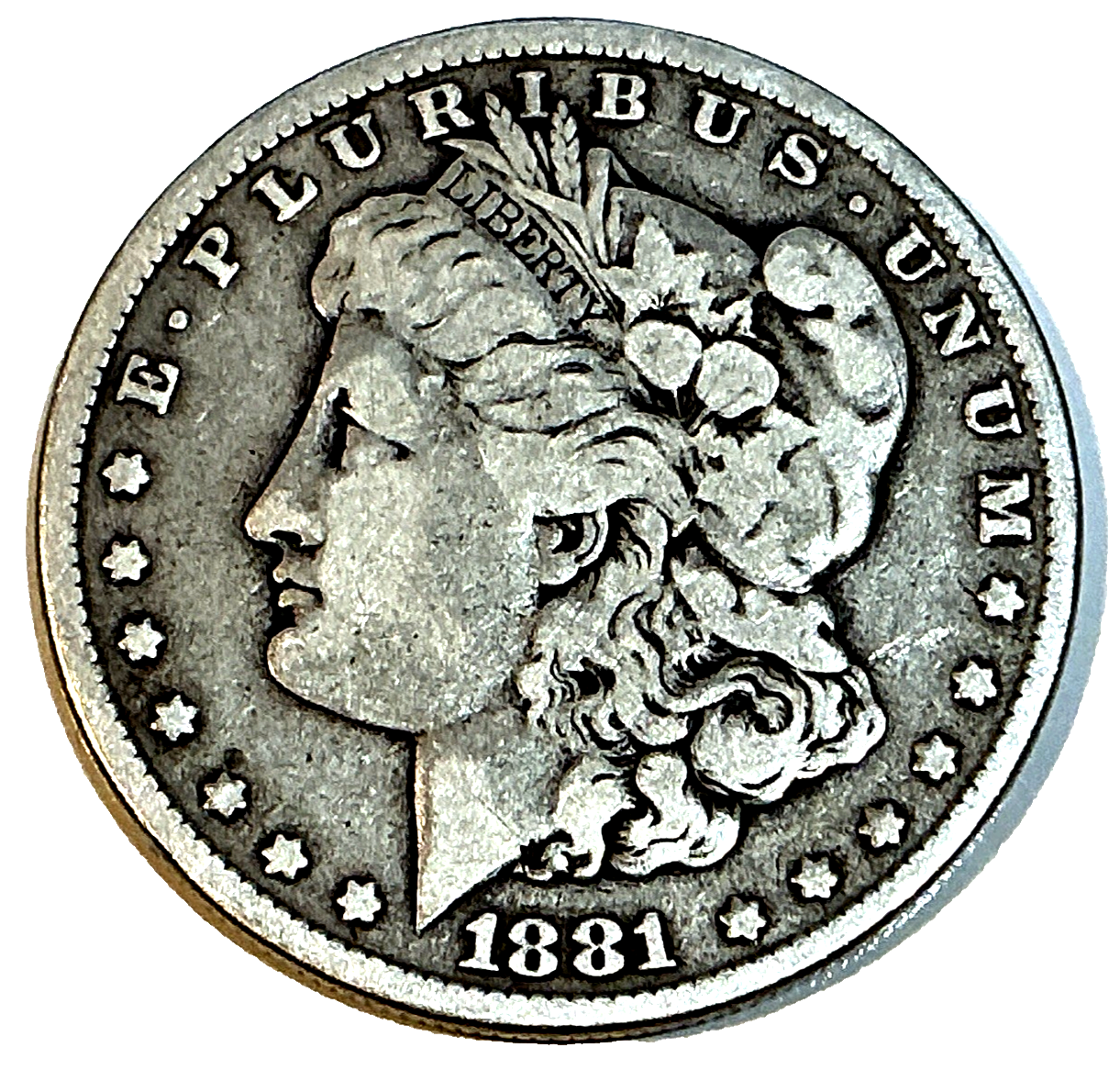1881-P Morgan 90% Silver Dollar  Average Circulated Problem FREE ~ NICE COIN ~