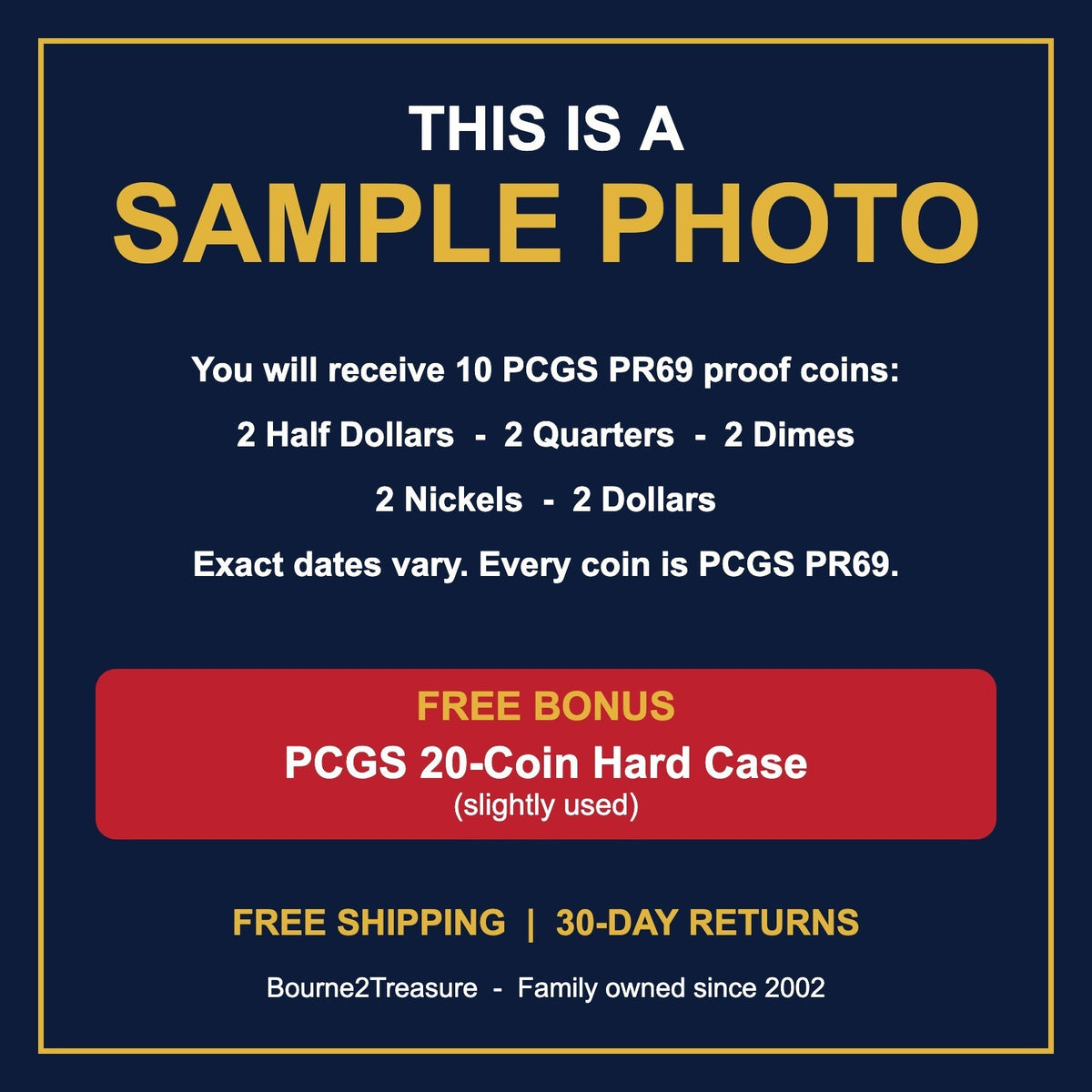 LOT (10) PCGS PR69 PROOF COINS 2 Each Half Quarter Dime Nickel $1 + FREE 20 Case - view 8