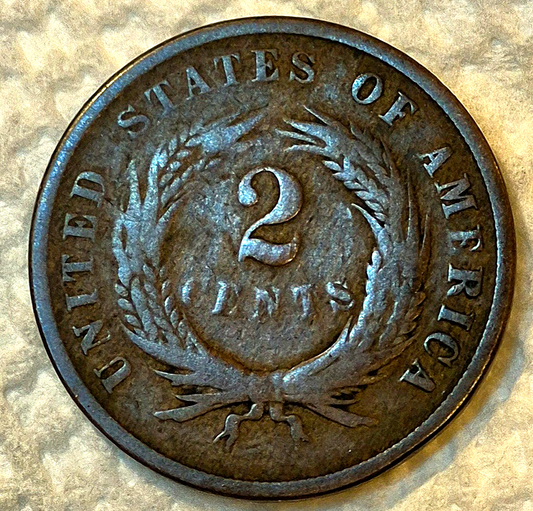 1864 2 Cent Piece - G+ Features - Civil War - 1st With Motto "In God We Trust"