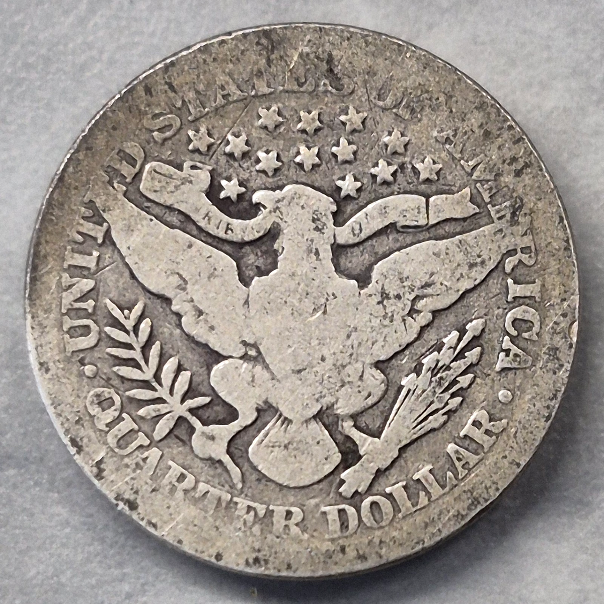 1904 Barber Liberty Head Quarter 25C 90% Silver Philadelphia US Coin Good