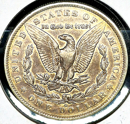 1889 O Gorgeous Toned Morgan 90% Silver Dollar Crisp AU Features Great Cheeks 1$