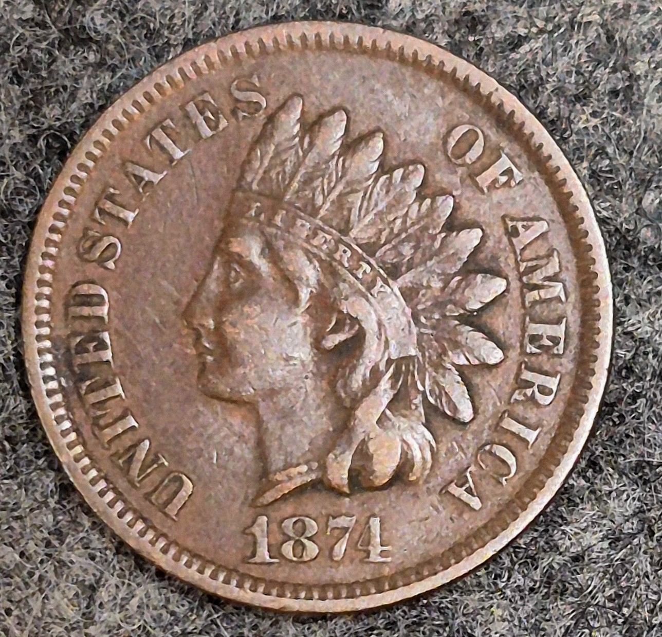 1874 Indian Head Cent Penny XF Features Full Liberty, Receive Coin Pictured 1C