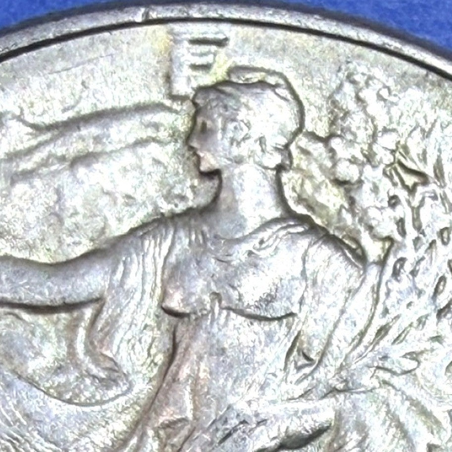 1945 Walking Liberty Half Dollar 50C AU About Uncirculated 90% Silver WWII Coin
