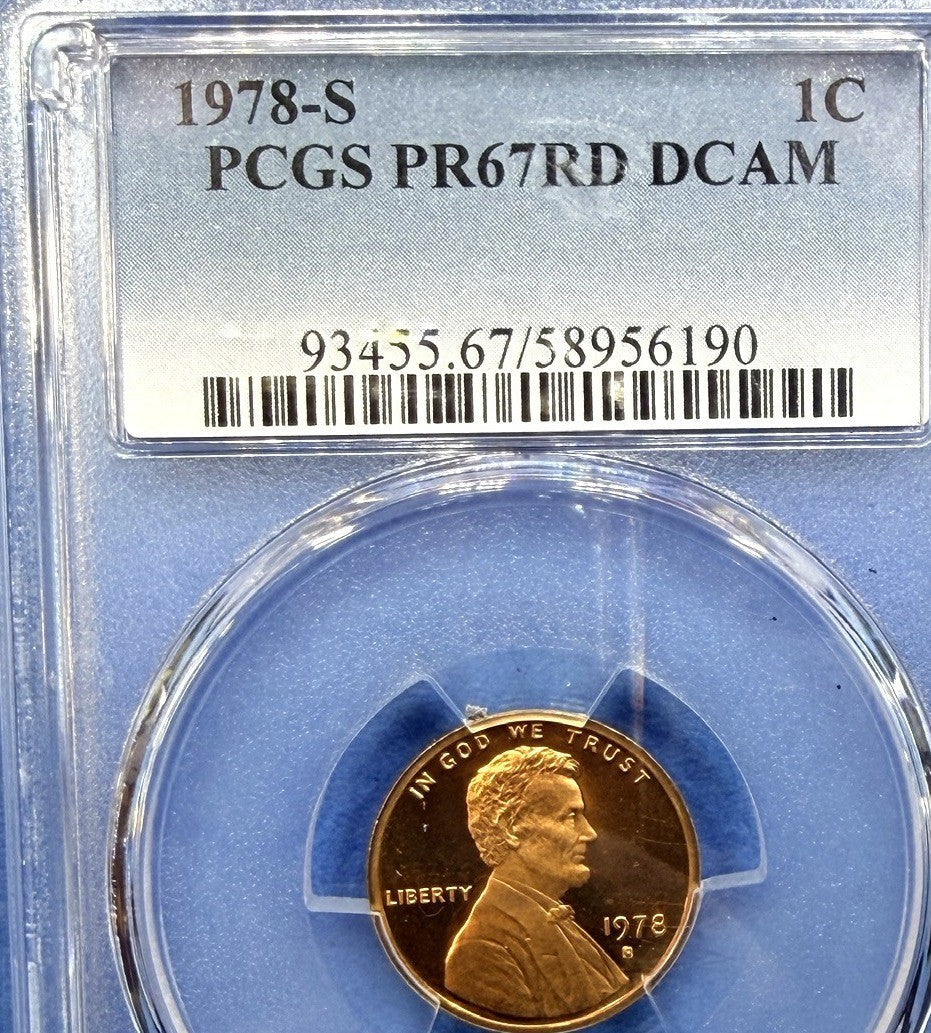 1978-S Lincoln Memorial Cent 1C PCGS PR67RD DCAM Red Deep Cameo Proof Penny