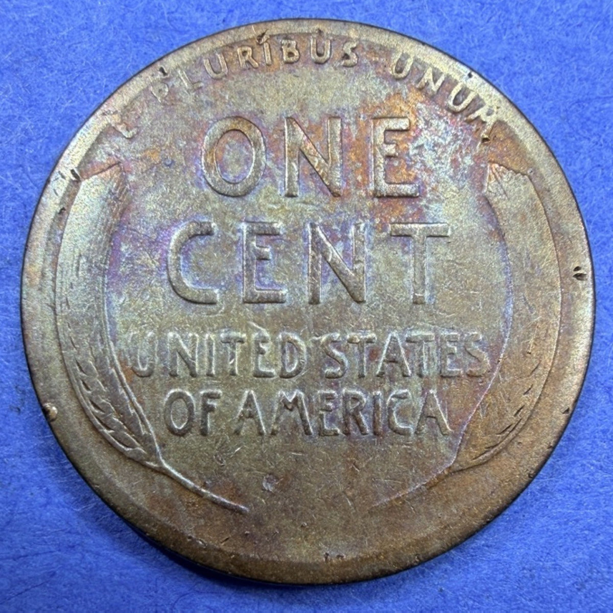 1915-S Lincoln Wheat Cent 1C VG Rainbow Toned Toner Semi Key Date San Francisco