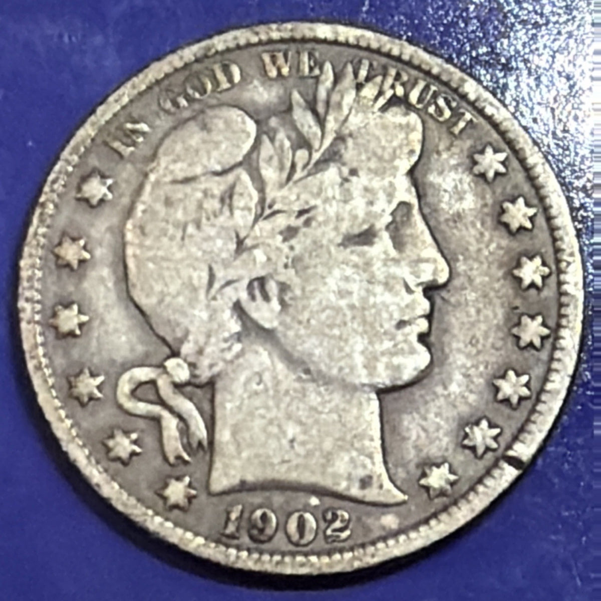 1902 Barber Half Dollar 50C F Fine 90% Silver US Coin Philadelphia