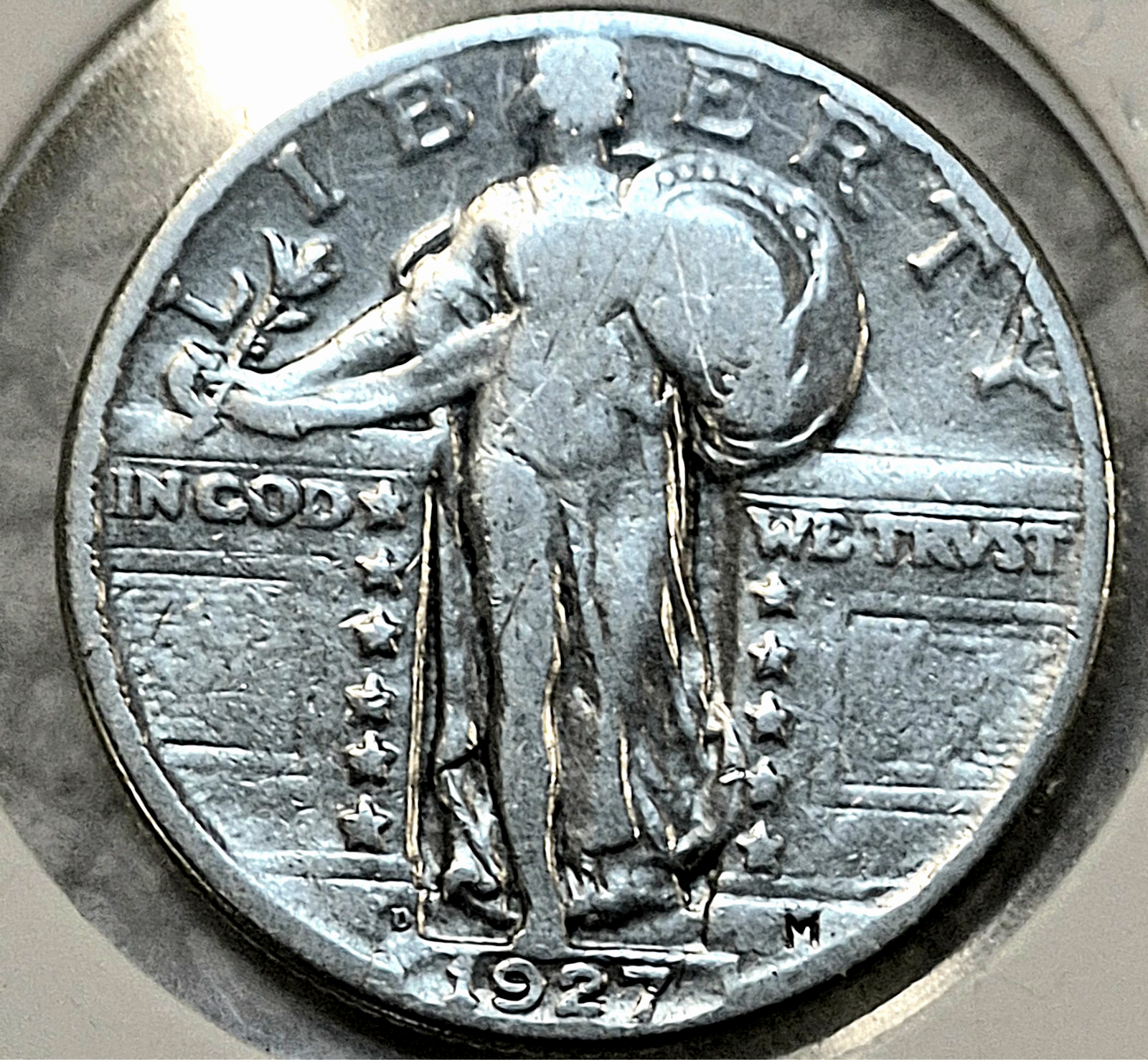 1927S, 1927D, 1927P US Standing Liberty 90% Silver Quarters Strong VG+ Features