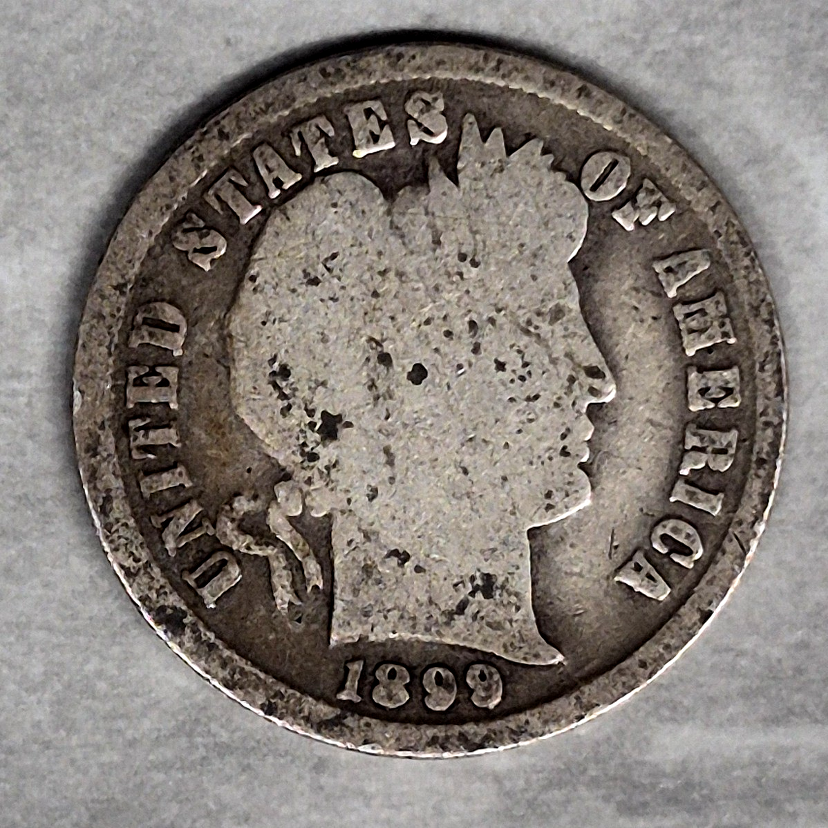 1899 Barber Liberty Head Dime 10C 90% Silver Philadelphia 19th Century Good