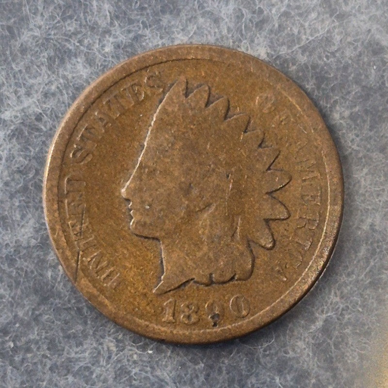1890 Indian Head Cent Penny 1C G Good Bronze Philadelphia 19th Century US Coin