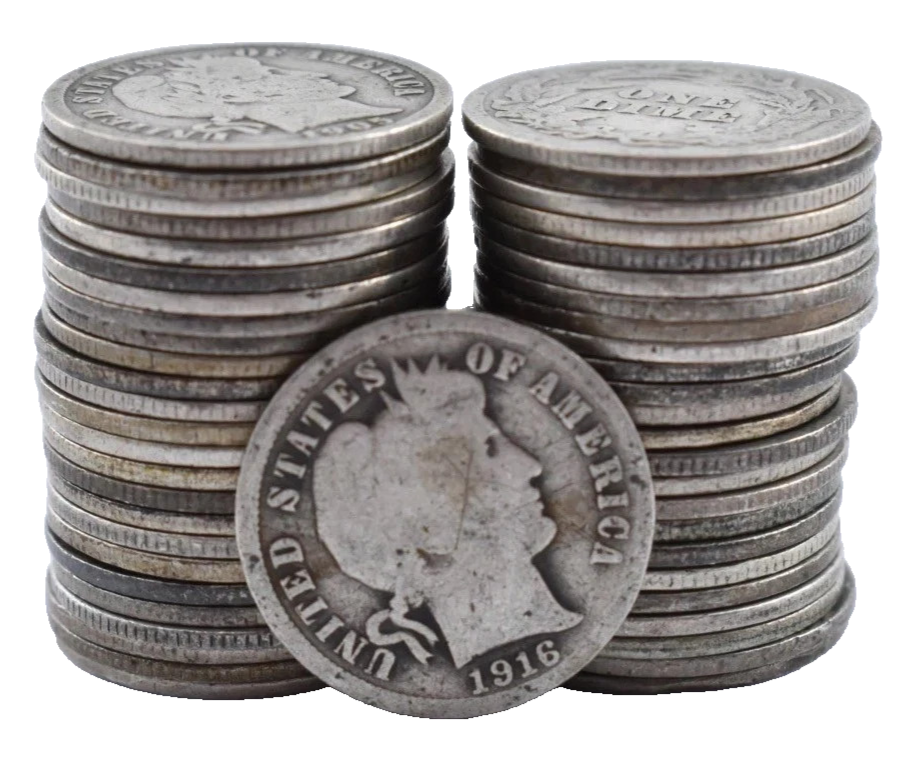 ✅ 1 Barber Dime (G - VG) Average Condition Random Selection 90% SILVER Coin