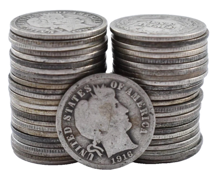 ✅ 1 Barber Dime (G - VG) Average Condition Random Selection 90% SILVER Coin