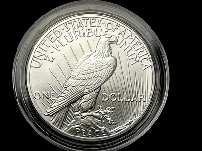 {4 Coin Set}  2023 Morgan & Peace Silver Dollars  Unc & Proof OGP BOX COA .9999