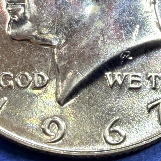 1967 Kennedy Half Dollar 50C BU Brilliant Uncirculated 40% Silver Clad Toned JFK