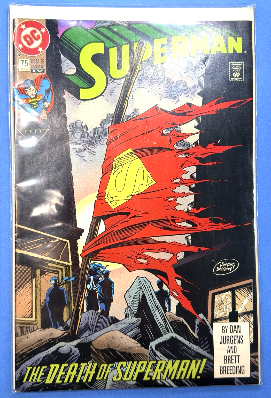 DC Comics Superman #75 NM The Death of Superman! 1993 1st Print Sealed & Boarded