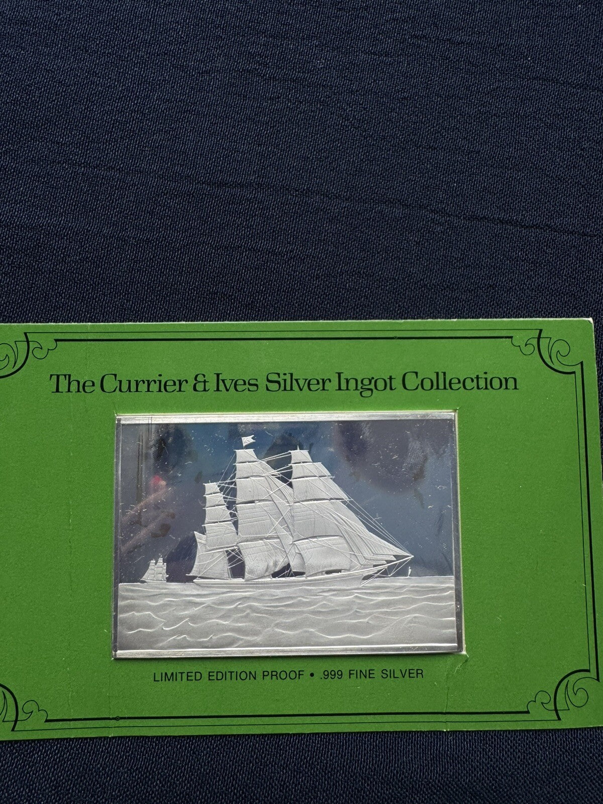 33.33 ozt .999 Fine Silver The Currier & Ives Silver Ingots 1038.G Franklin Mint