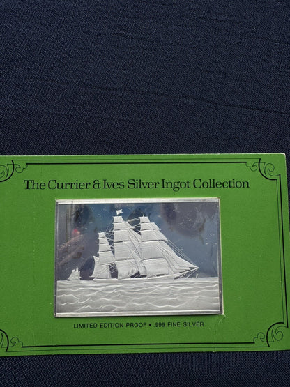 33.33 ozt .999 Fine Silver The Currier & Ives Silver Ingots 1038.G Franklin Mint