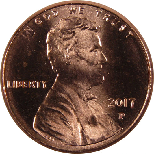 ✅ 2017 P Lincoln Shield Cent Choice GEM BU RED Brilliant Uncirculated 1c Coin