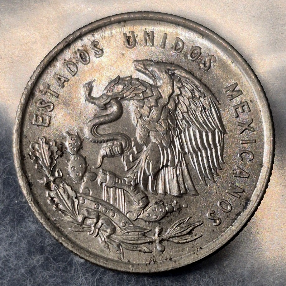 1950 Mexico 50 & 25 Centavos .300 Silver Plata Cuauhtemoc Balanza First Year Lot