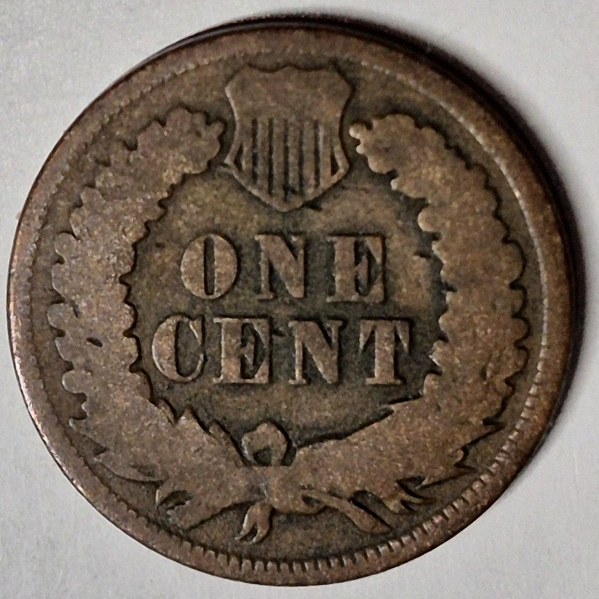 1872 Indian Head Cent G-VG Good to Very Good Key Date Raw US 1C Penny Coin