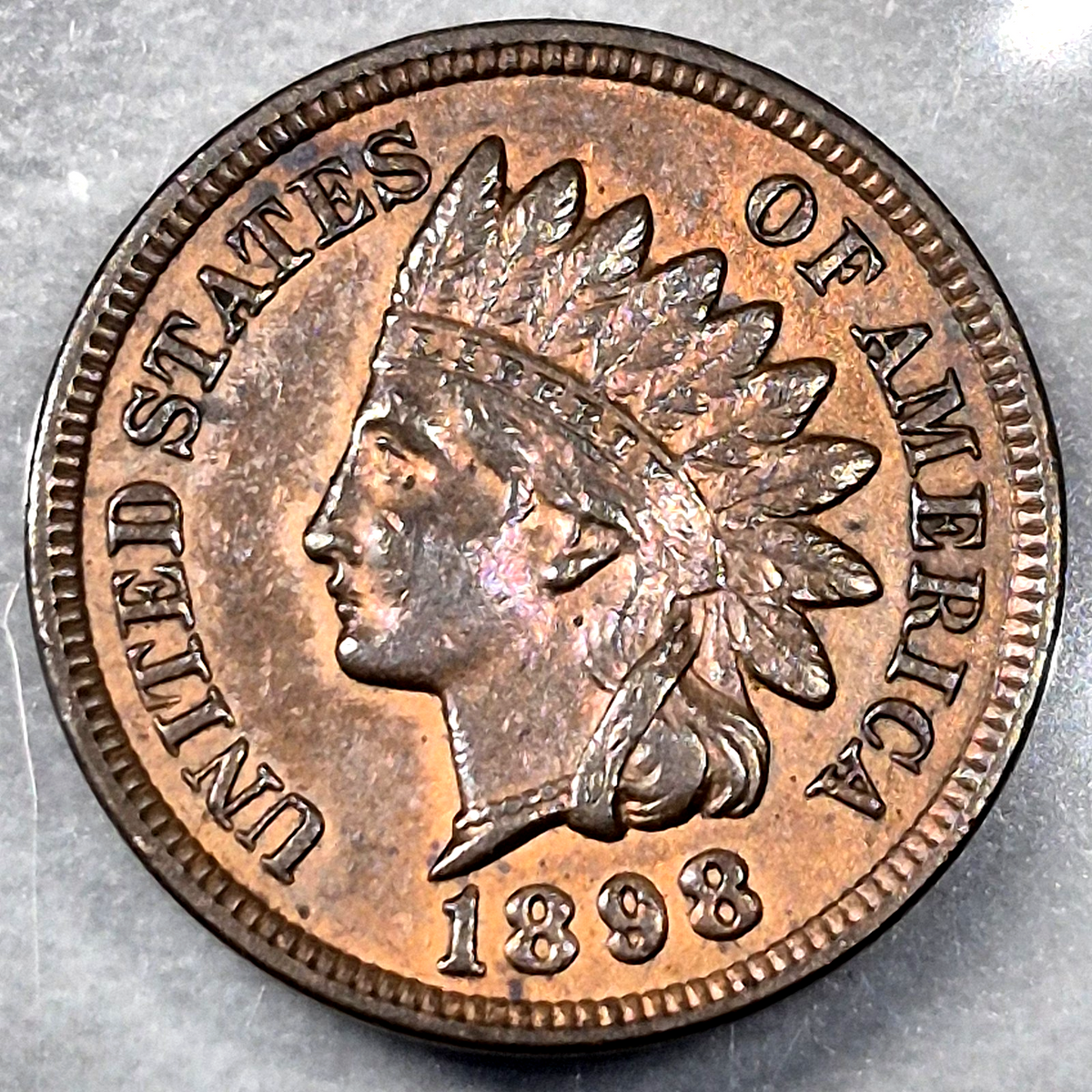 1898 Indian Head Cent Penny 1C Choice AU About Uncirculated Full LIBERTY Sharp