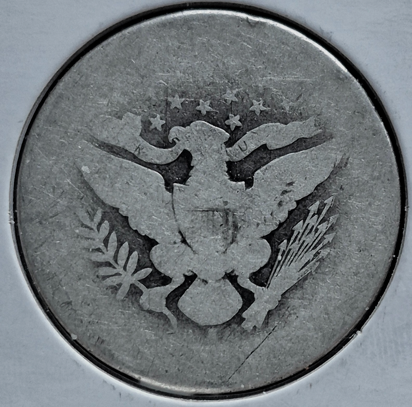 1897 S Barber 90% Silver Half Dollar AG About Good 50c Coin Scarce Collectable