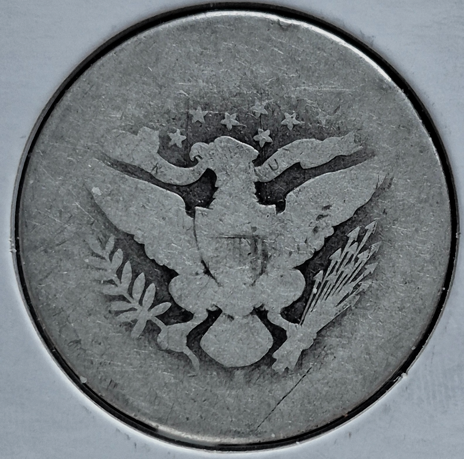 1897 S Barber 90% Silver Half Dollar AG About Good 50c Coin Scarce Collectable