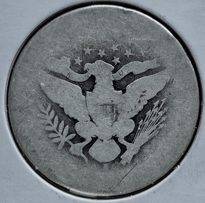 1897 S Barber 90% Silver Half Dollar AG About Good 50c Coin Scarce Collectable