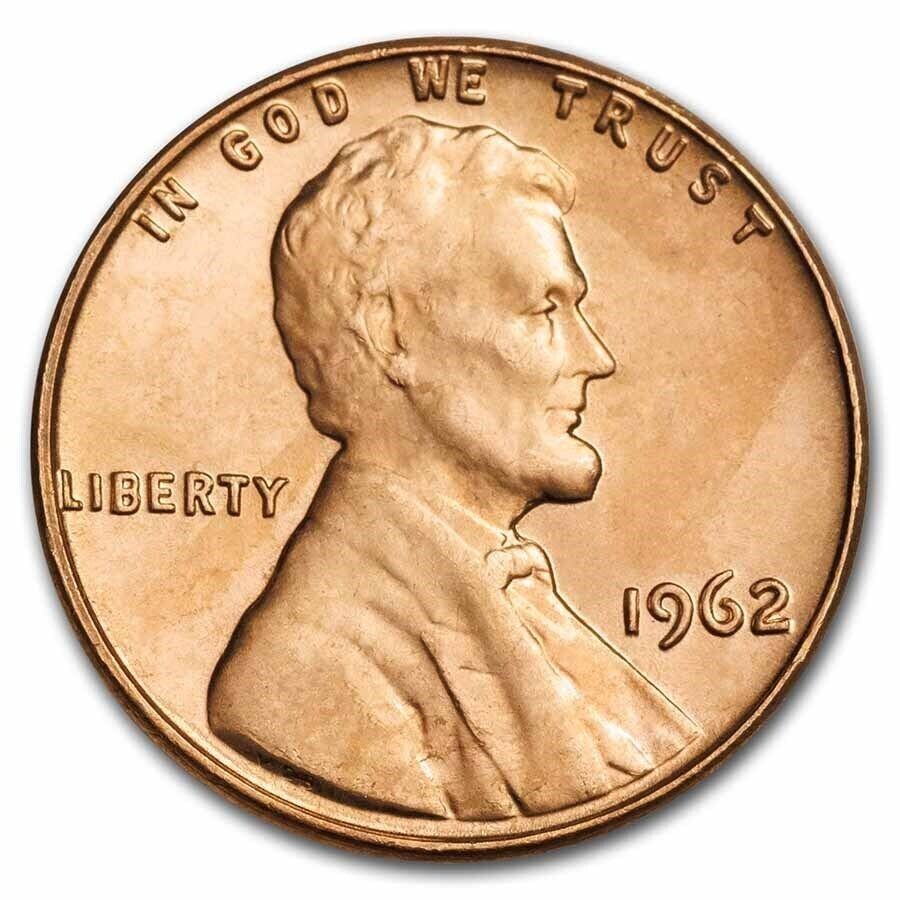 1962 P "BU" Lincoln Memorial Cent 1c BRILLIANT UNCIRCULATED From OBW Roll