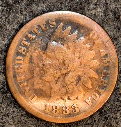 1883 Indian Head Cent Penny AG or Less Features, Hole Filler, Coin Pictured 1C