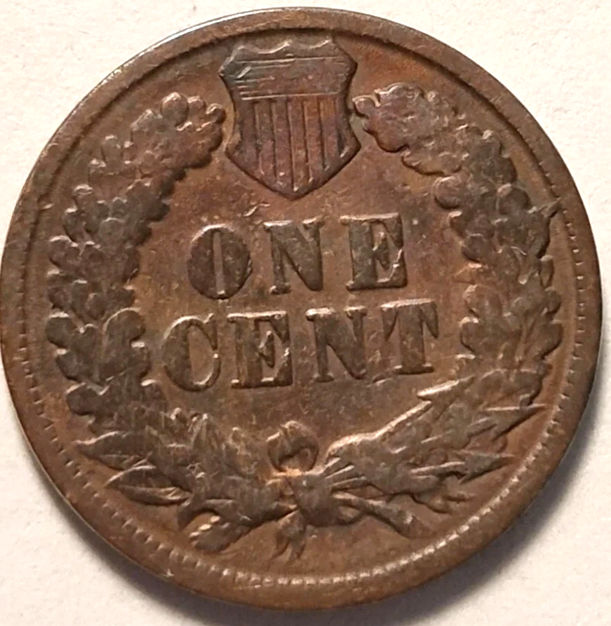 1887 Indian Head Cent Good- Very Good Average Circulated Condition Copper Penny