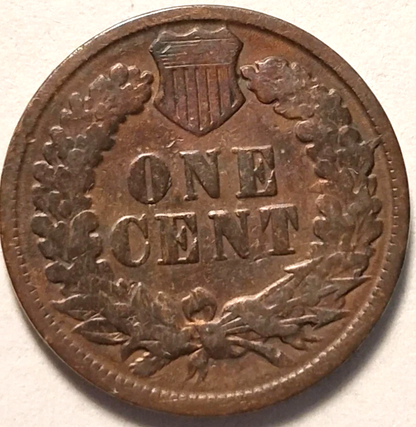 1887 Indian Head Cent Good- Very Good Average Circulated Condition Copper Penny