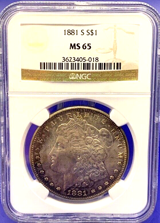 1881 S Morgan Silver NGC Highly Graded MS65 $1 Dollar US Coin 90% Fine Silver