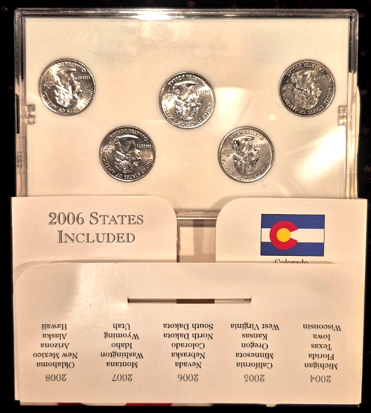 2006 Platinum Edition State Quarter Collection – 5 Coin Set