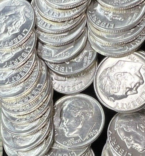 1963 D Roosevelt Dime 90% Silver Choice GEM BU Uncirculated BLAST WHITE 10c Coin