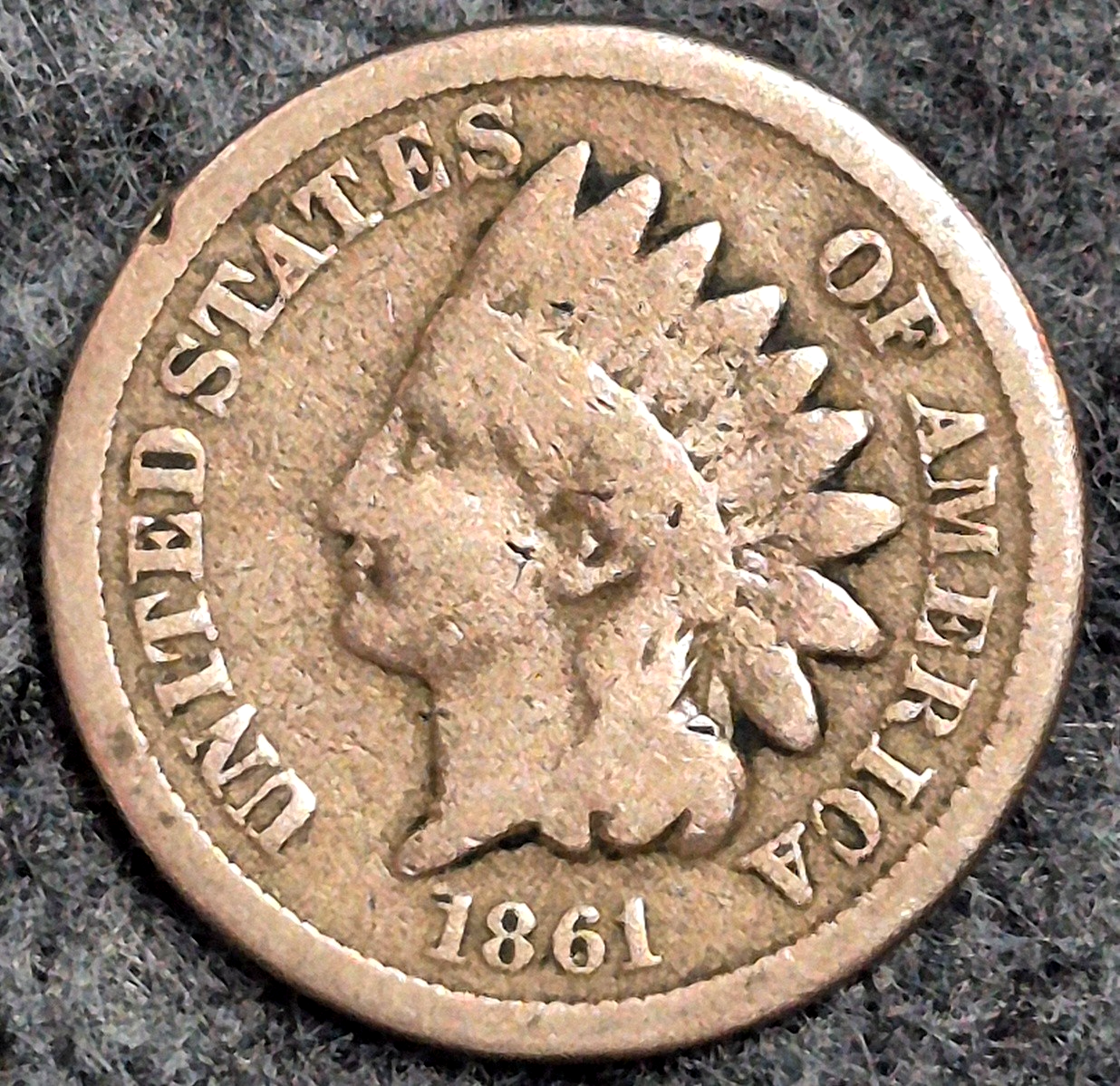 1861 Indian Head Cent Good Features  Type II Chunky Oak Wreath Coin Shown